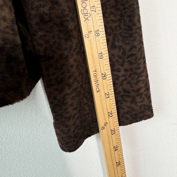 Working Classics Coat Women 16 Brown Black Animal Print Faux Fur Mob Wife 70s - Picture 6 of 8